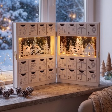 BRILAGI - LED Christmas decoration LED/2xAA advent calendar