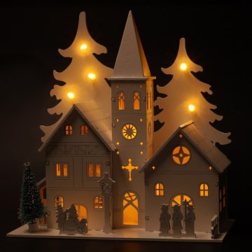 Brilagi - LED Christmas Decoration LED/2xAA Mini Church