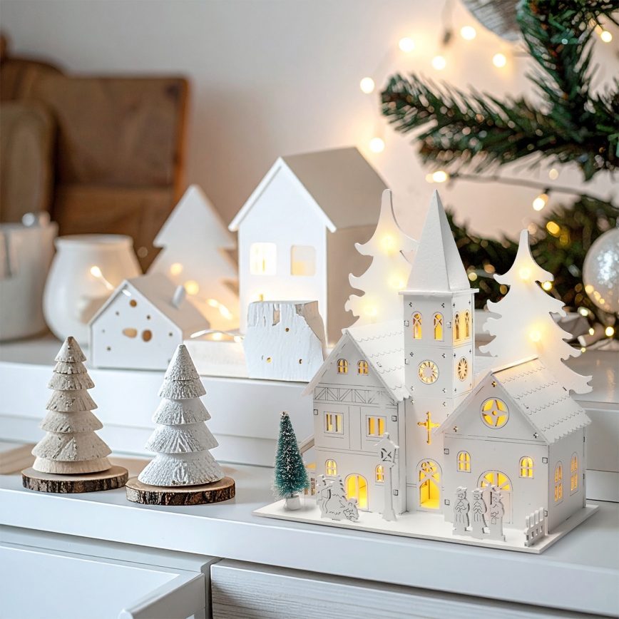 Brilagi - LED Christmas Decoration LED/2xAA Mini Church