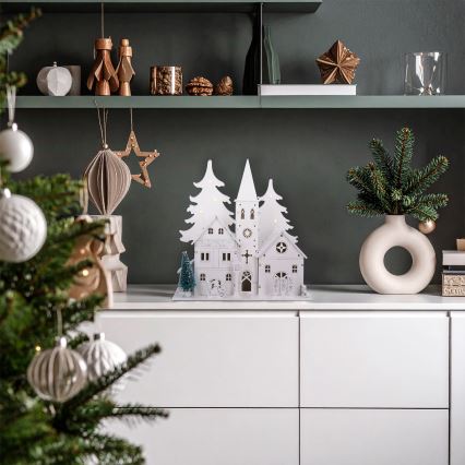 Brilagi - LED Christmas Decoration LED/2xAA Mini Church