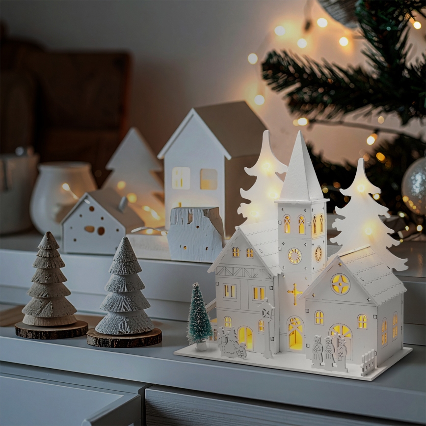 Brilagi - LED Christmas Decoration LED/2xAA Mini Church