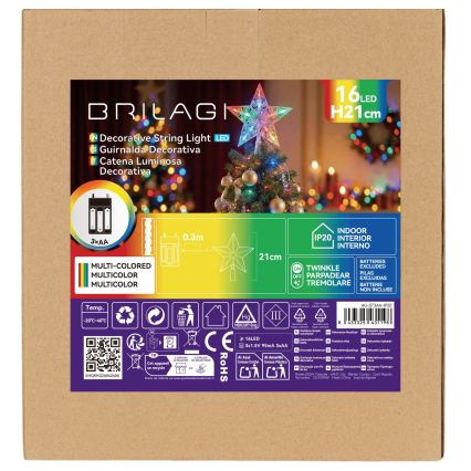 BRILAGI - LED Christmas decoration LED/3xAA 21 cm star multicolor