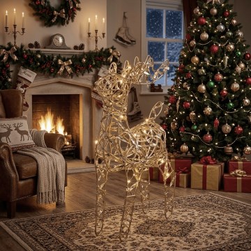 BRILAGI - LED Christmas decoration LED/3xAA 42 cm reindeer warm white/gold