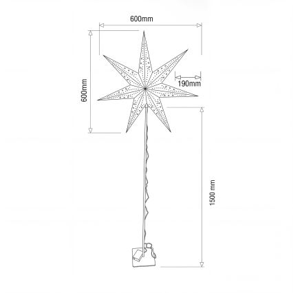 BRILAGI - LED Christmas Decoration LED/3xAA 60 cm Star
