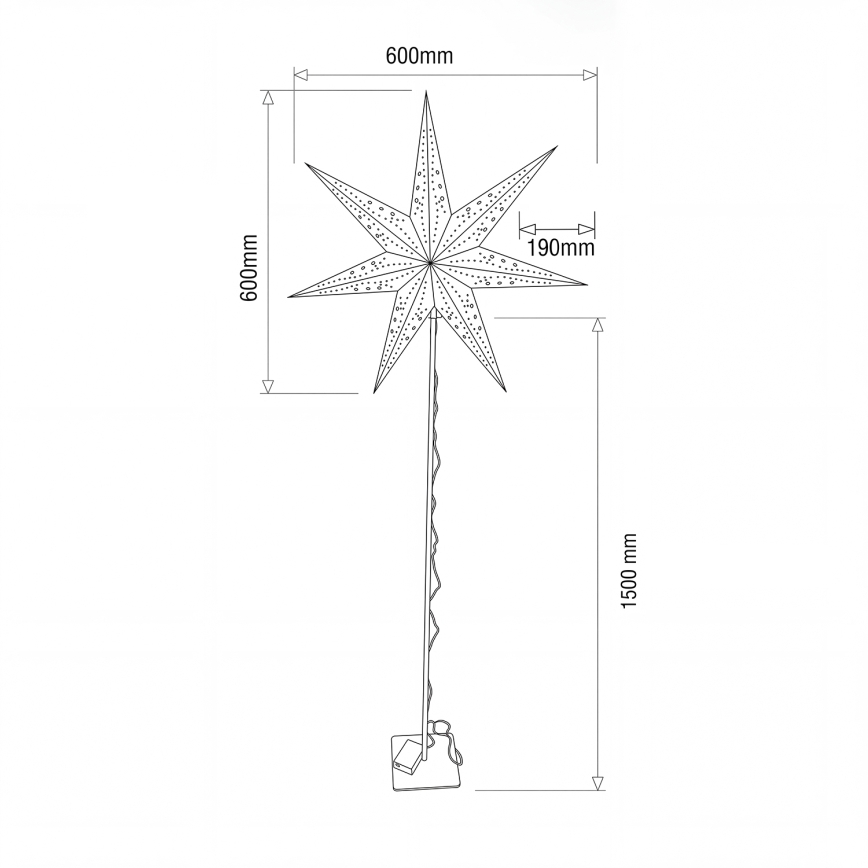 BRILAGI - LED Christmas Decoration LED/3xAA 60 cm Star