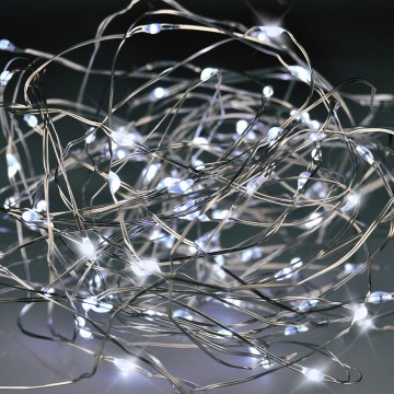 BRILAGI - LED Christmas light string 100xLED/3xAA 10m cold white