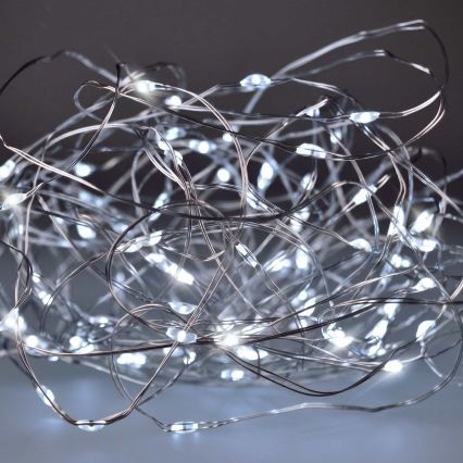 Brilagi - LED Christmas lights 100xLED/3xAA 10m cool white