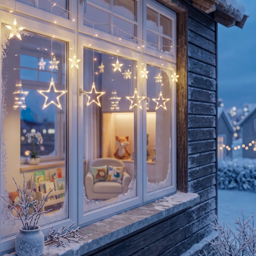 BRILAGI - LED Christmas outdoor curtain 123xLED/3xAA/USB 3m IP44 warm white