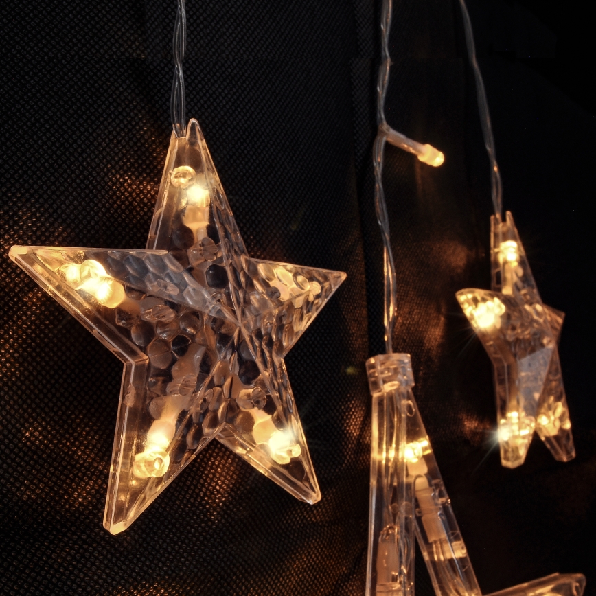Brilagi - LED Christmas outdoor curtain 77xLED/3xAA/USB 1,8m IP44 warm white