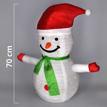 Brilagi - LED Christmas outdoor decoration 40xLED/3xAA IP44 snowman