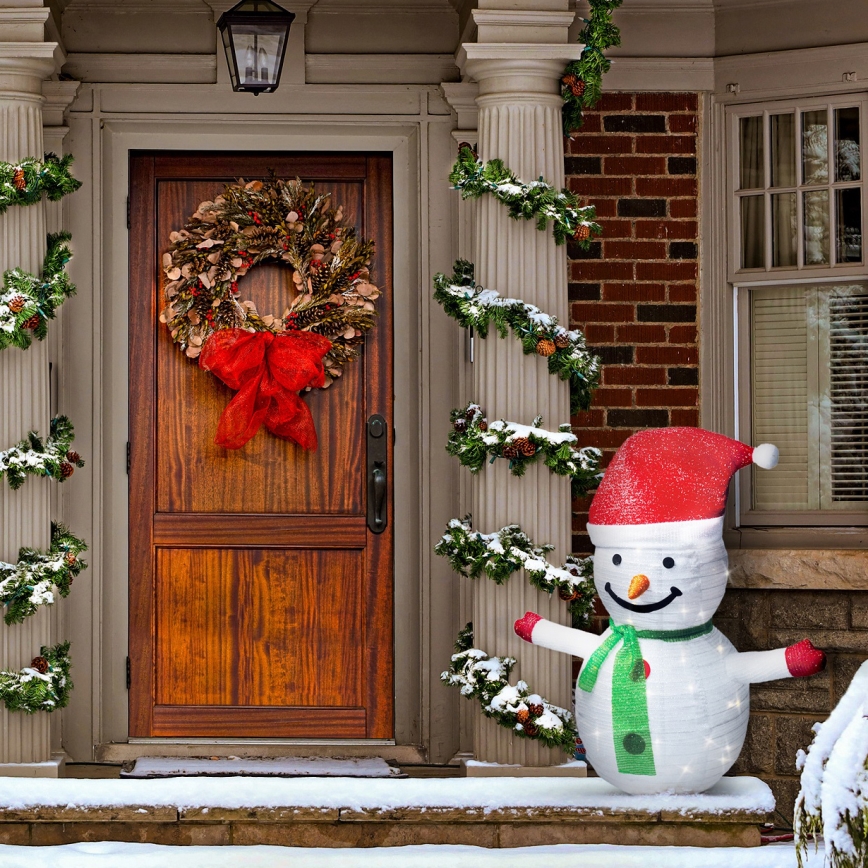 Brilagi - LED Christmas outdoor decoration 40xLED/3xAA IP44 snowman
