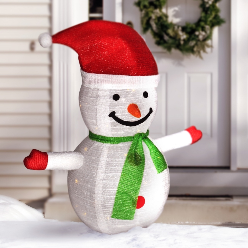 Brilagi - LED Christmas outdoor decoration 40xLED/3xAA IP44 snowman