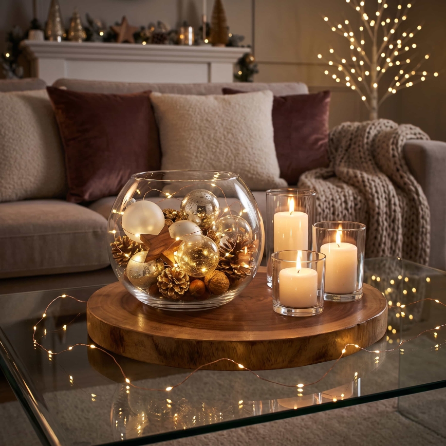 Brilagi - LED Christmas string lights 100xLED/3xAA 10m warm white