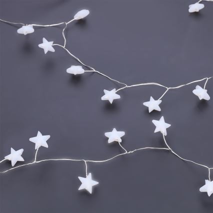 Brilagi - LED Christmas string lights 40xLED/3xAA 1,8m warm white stars