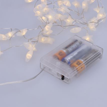 Brilagi - LED Christmas string lights 40xLED/3xAA 1,8m warm white stars