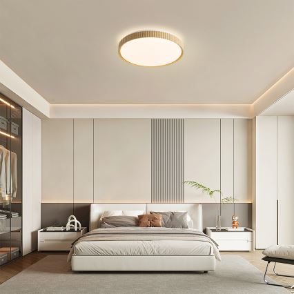Brilagi - CORVO LED Dimmable Ceiling Light LED/72W/230V 3000-6000K wood-effect finish dia. 50 cm + remote control