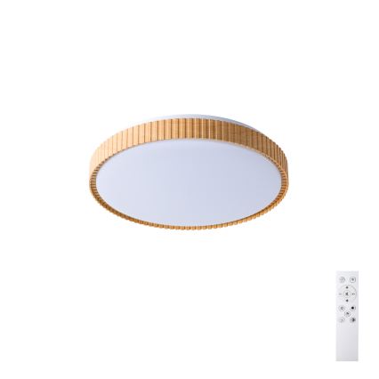 Brilagi - CORVO LED Dimmable Ceiling Light LED/72W/230V 3000-6000K wood-effect finish dia. 50 cm + remote control
