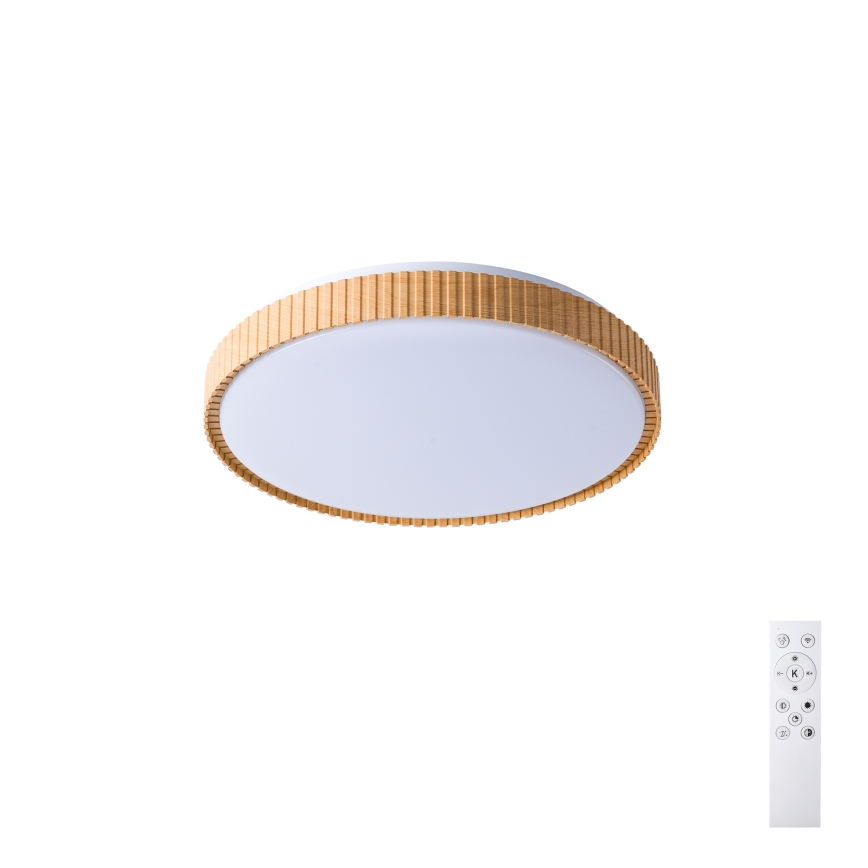 Brilagi - CORVO LED Dimmable Ceiling Light LED/72W/230V 3000-6000K wood-effect finish dia. 50 cm + remote control