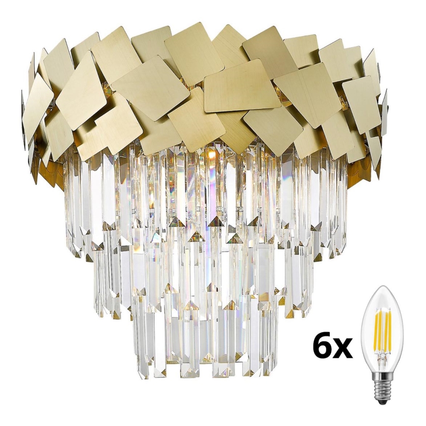 Brilagi - LED Crystal ceiling light MIRAGE 6xE14/40W/230V