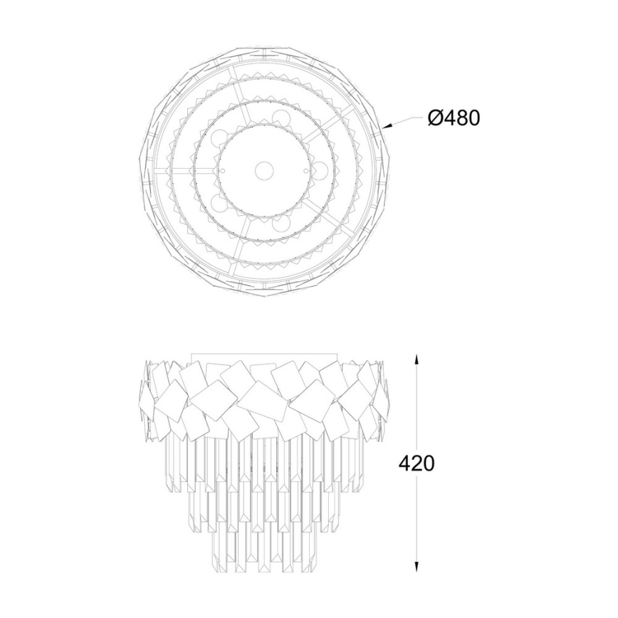 Brilagi - LED Crystal ceiling light MIRAGE 6xE14/40W/230V