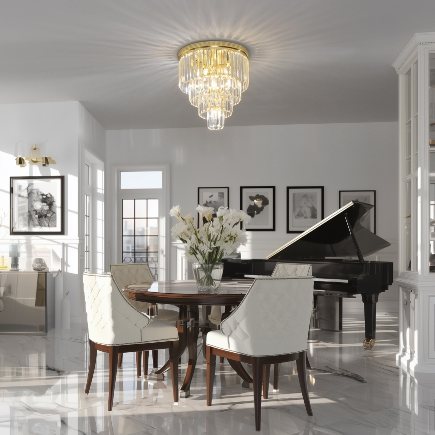 Brilagi - LED Crystal ceiling light MOZART 5xE14/40W/230V gold