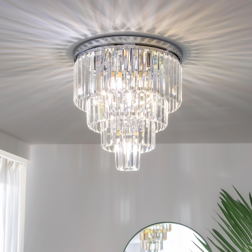 Brilagi - LED Crystal ceiling light MOZART 5xE14/40W/230V shiny chrome