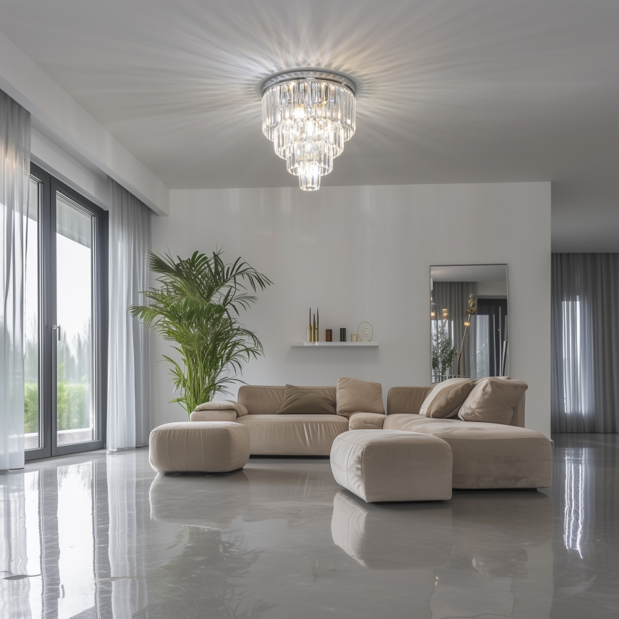 Brilagi - LED Crystal ceiling light MOZART 5xE14/40W/230V shiny chrome