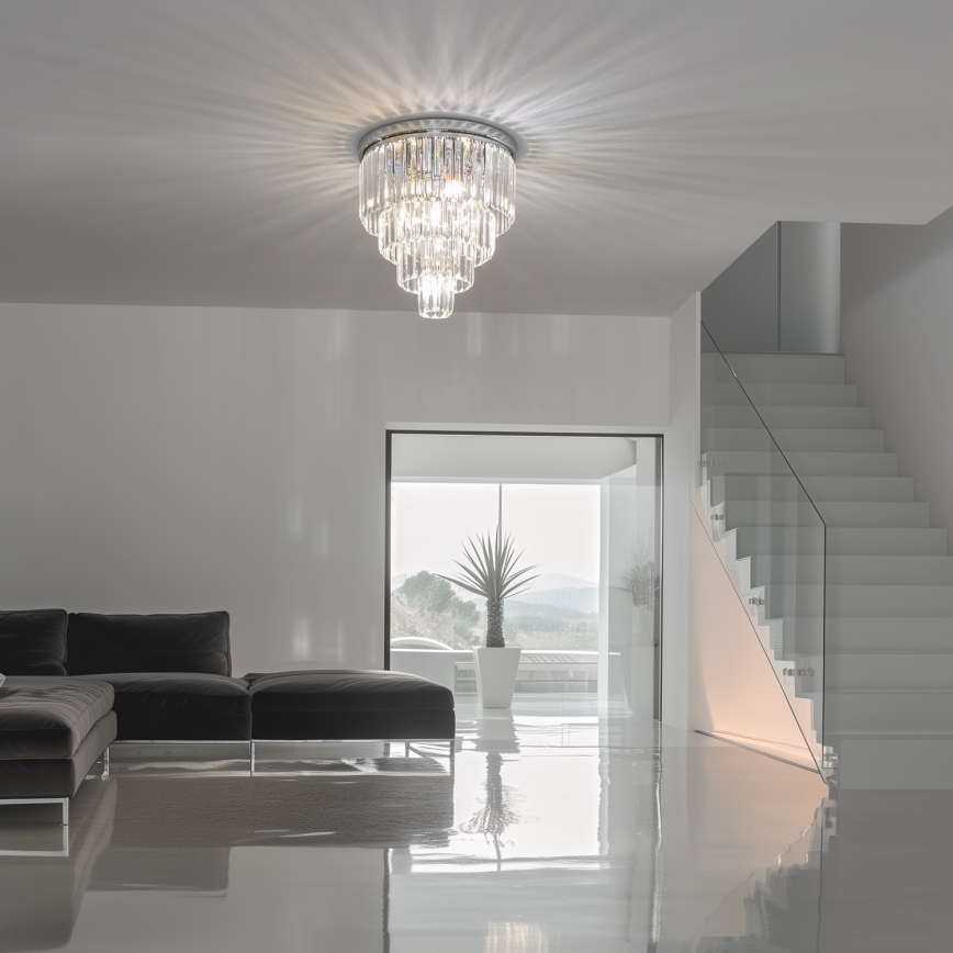 Brilagi - LED Crystal ceiling light MOZART 5xE14/40W/230V shiny chrome