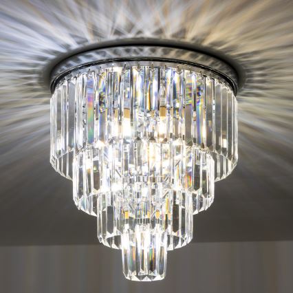 Brilagi - LED Crystal ceiling light MOZART 5xE14/40W/230V shiny chrome