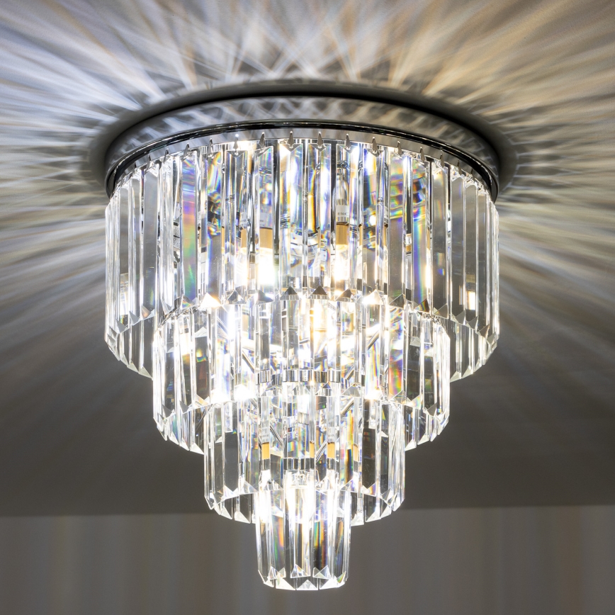 Brilagi - LED Crystal ceiling light MOZART 5xE14/40W/230V shiny chrome