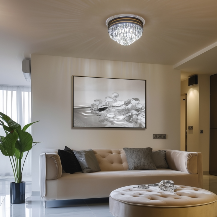Brilagi - LED Crystal ceiling light VELURE 5xE14/40W/230V black