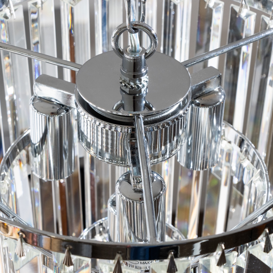 Brilagi - LED Crystal chandelier on a chain MOZART 4xE14/40W/230V shiny chrome