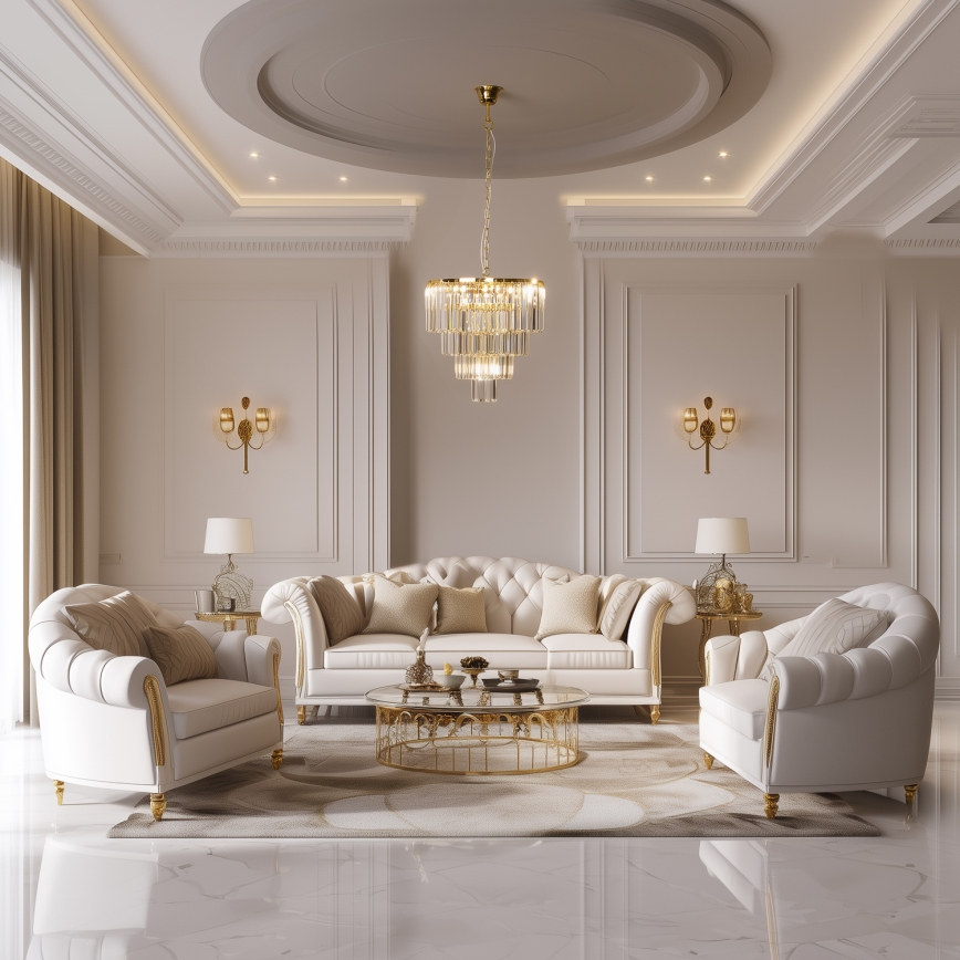Brilagi - LED Crystal chandelier on a chain MOZART 5xE14/40W/230V gold