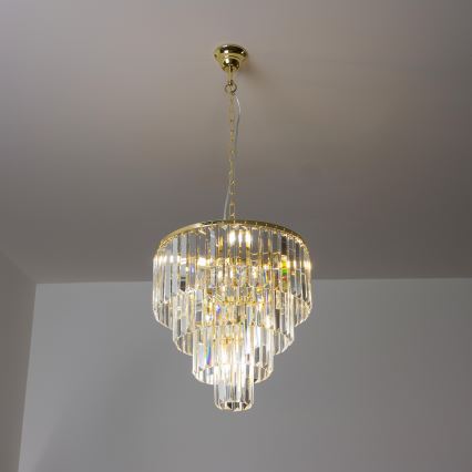 Brilagi - LED Crystal chandelier on a chain MOZART 5xE14/40W/230V gold