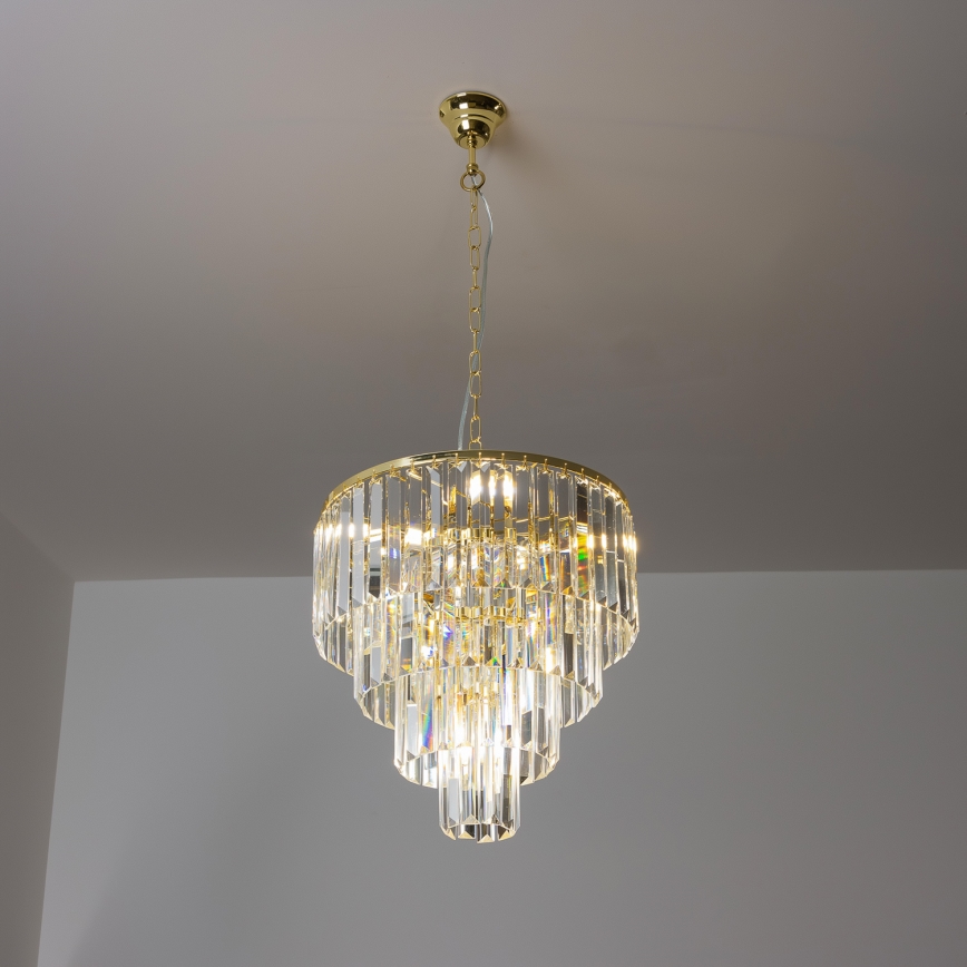 Brilagi - LED Crystal chandelier on a chain MOZART 5xE14/40W/230V gold