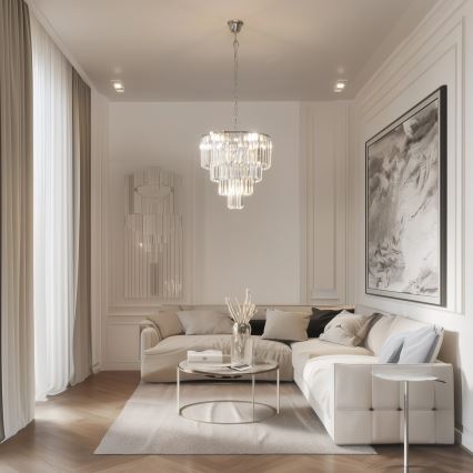 Brilagi - LED Crystal chandelier on a chain MOZART 5xE14/40W/230V shiny chrome