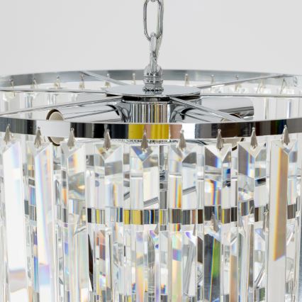 Brilagi - LED Crystal chandelier on a chain MOZART 5xE14/40W/230V shiny chrome