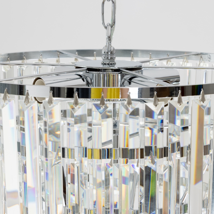 Brilagi - LED Crystal chandelier on a chain MOZART 5xE14/40W/230V shiny chrome
