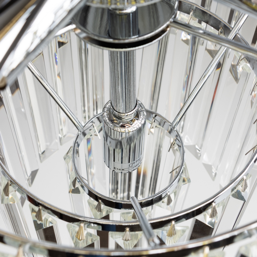Brilagi - LED Crystal chandelier on a chain MOZART 5xE14/40W/230V shiny chrome