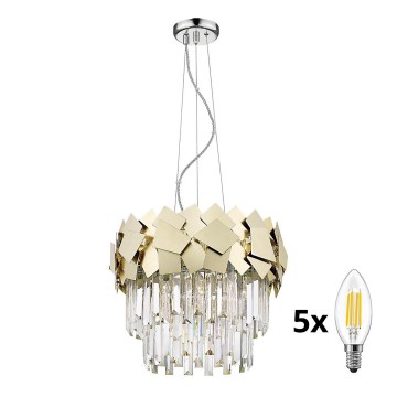 Brilagi - LED Crystal chandelier on a string MIRAGE 5xE14/40W/230V