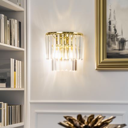 Brilagi - LED Crystal wall light MOZART 2xE14/40W/230V gold