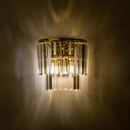 Brilagi - LED Crystal wall light MOZART 2xE14/40W/230V gold