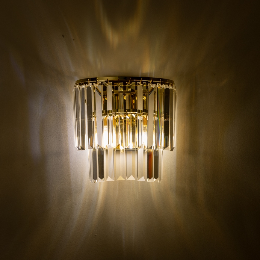 Brilagi - LED Crystal wall light MOZART 2xE14/40W/230V gold