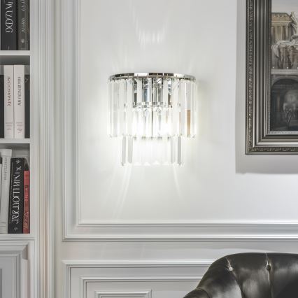 Brilagi - LED Crystal wall light MOZART 2xE14/40W/230V shiny chrome