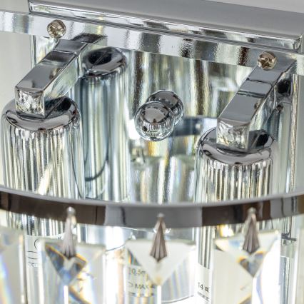 Brilagi - LED Crystal wall light MOZART 2xE14/40W/230V shiny chrome