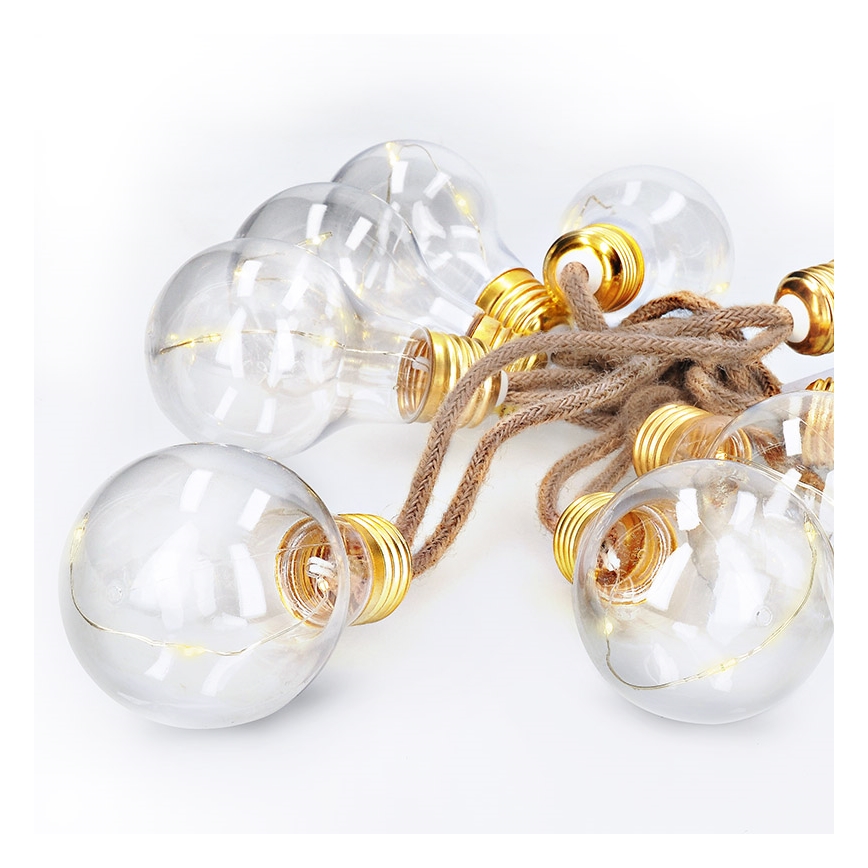 Brilagi - LED Decorative String Lights, 10 LEDs / 3xAA, 1.8 m, warm white