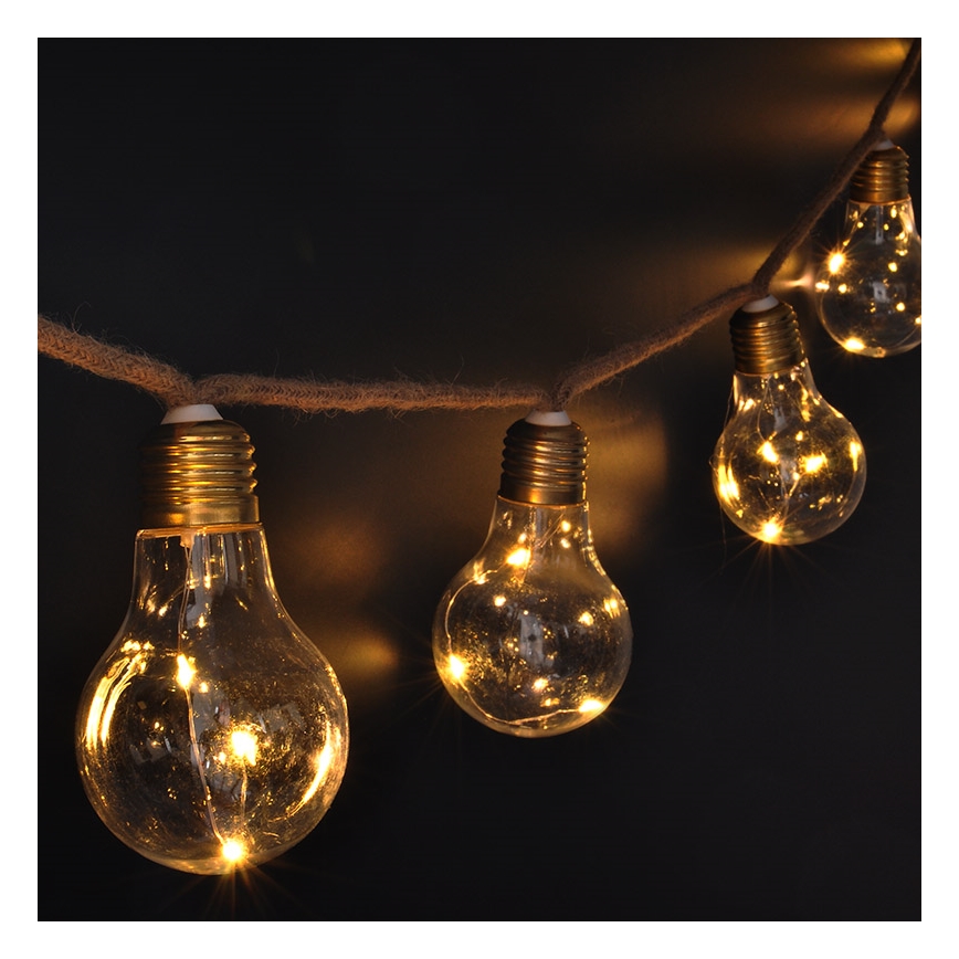 Brilagi - LED Decorative String Lights, 10 LEDs / 3xAA, 1.8 m, warm white