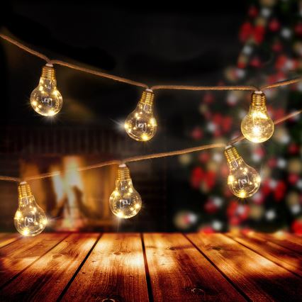 Brilagi - LED Decorative String Lights, 10 LEDs / 3xAA, 1.8 m, warm white