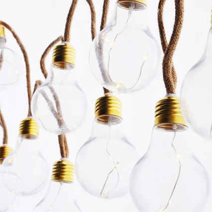 Brilagi - LED Decorative String Lights, 10 LEDs / 3xAA, 1.8 m, warm white