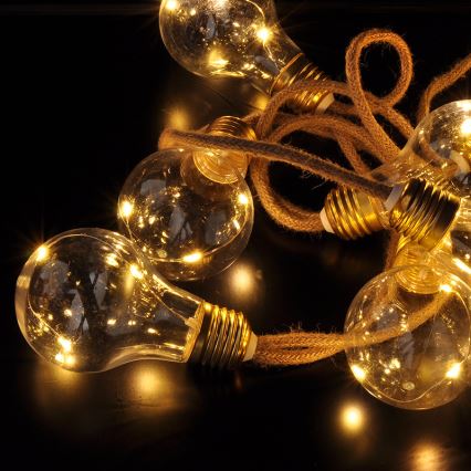 Brilagi - LED Decorative String Lights, 10 LEDs / 3xAA, 1.8 m, warm white